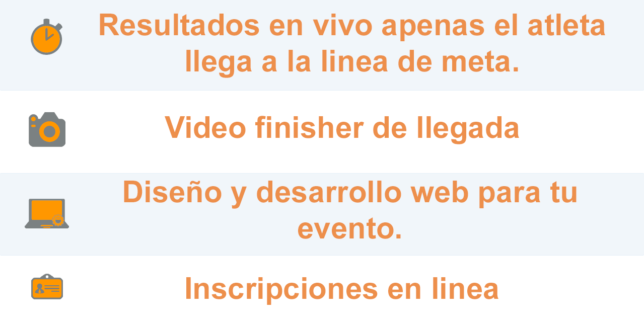 Inscripciones en linea, foto finisher